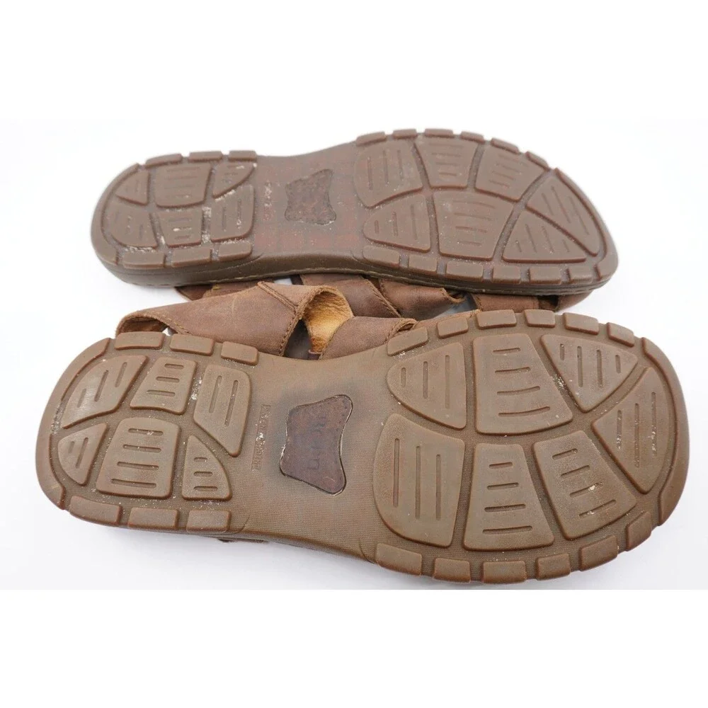 Born Fisherman Sandals Men’s Sz 14 Brown Oiled Leather Strappy Flat